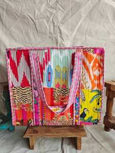 Sac fourre-tout en coton matelassé bohème pour femmes, sac à bandoulière fait main en patchwork, sac fourre-tout quotidien pour femmes, sac à main chic bohème fait main - Product Image 6