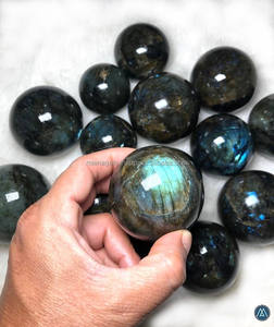Premium Quality Labradorite Agate Sphere Wholesaler Gemstone Sphere in Bulk Natural <b>Crystal</b> Flashy Labradorite <b>Ball</b> in Bulk - Product Image 5