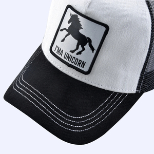 Custom Manufacturer Outdoor Animal Patch Trucker <b>Hat</b>-Factory Direct White & <b>Black</b> Breathable Mesh 3D Embroidery OEM/ODM - Product Image 3