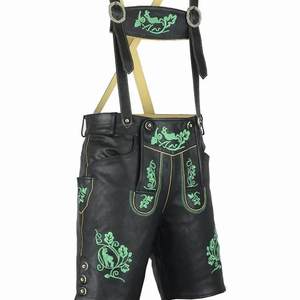 Lederhosen noirs pour hommes, style bavarois, tailles européennes 46 à 62, en stock - Product Image 1