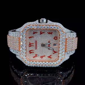 Reloj de Lujo para Hombre con Diamantes Moissanite VVS, Estilo Hip Hop, Acero Inoxidable, Ajuste Hecho a Mano, Cuarzo - Product Image 1
