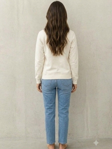 <b>Women's</b> for <b>Quarter</b> <b>Zip</b> <b>Sweatshirt</b> Full Sleeve Solid Color Stand Collar Casual Knitted Cotton Fleece Quick Dry Streetwear 200g - Product Image 3