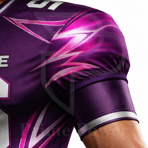 ชุดยูนิฟอร์มฟุตบอลแบบอเมริกัน OEM ผลิตตามสั่ง เสื้อและกางเกง ชุดเซ็ต โพลีเอสเตอร์ 100% พิมพ์ลายแบบ Sublimation ทนทาน ระบายอากาศได้ดี ชุดกีฬา - Product Image 4