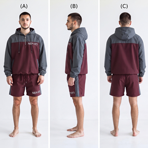 Custom Embroidered Logo Men Shorts <b>Windbreaker</b> Tracksuit 3/4 Zip Waterproof Hoodie Men 100% Nylon Hiking Shorts 2 Piece Set Men - Product Image 5
