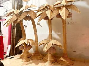 Lámpara de pie con forma de cocotero tejida con ratán natural, una lámpara de pie decorativa para casas y hoteles en estilo de árbol. - Product Image 3