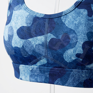 Soutien-gorge de sport sans couture personnalisé en Spandex et Polyester, motif camouflage, respirant, extensible, pour l'entraînement, soutien-gorge de sport pour femme - Product Image 4