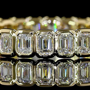 <b>Emerald</b> Cut Diamond Eternity <b>Ring</b> Women's Rhodium Yellow Gold Classic Engagement Wedding <b>Band</b> 10K 14K 18K Gold 925 935 Gift - Product Image 2