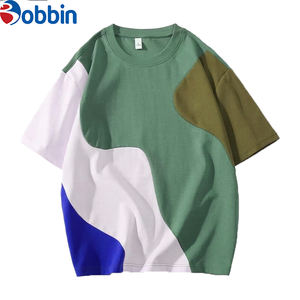 T-shirt Homme Col Rond Oversize Imprimé Personnalisé Color Block 100% Coton Grande Taille Patchwork Grammage Lourd 220 Grammes Décontracté Vierge - Product Image 6