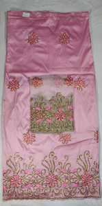 Última Moda Impresionante: Tela Tafetán Nigeriana George con Bordado de Piedras y Patrón Floral, Antiestática y Transpirable - Product Image 3