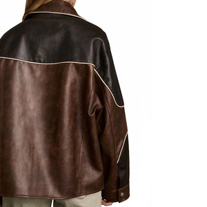 Ladies Real Leather Western <b>Jacket</b> Women Classic Cowboy Style Slim Fit <b>Zip</b>-<b>Up</b> Customized Logo Factory Price Wholesale OEM - Product Image 4