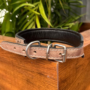 New Adjustable Hand Tooled Leather Diamond Pet Collars for Medium Large Dogs Collars <b>Padded</b> Genuine Leather Luxury Pet Collars - Product Image 5