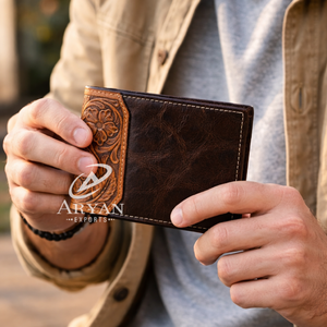 Genuine Leather Bifold <b>Wallet</b> for Men Handmade Tooled Leather <b>Wallet</b> Vintage Slim Card Holder <b>RFID</b> Minimalist <b>Wallet</b> Custom Logo - Product Image 1
