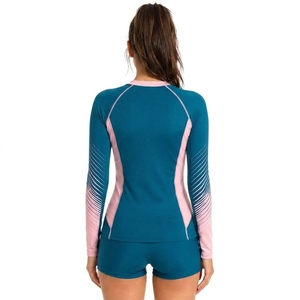 Women's <b>Long</b> <b>Sleeve</b> Rash Guard Thermal Shirt Fleece Lined Athletic Base Layer <b>Top</b> RashGuard - Product Image 2