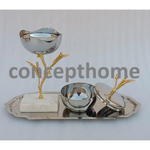 Vente d'usine – Ensemble brûleur d'encens islamique de style moyen-oriental en acier inoxydable de haute qualité pour la maison et le bureau - Product Image 6