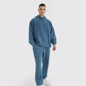 Survêtement Homme Personnalisé avec Logo OEM, Coupe Droite Oversize, Tendance Streetwear, Tenue de Sport, Effet Délavé à l'Acide - Product Image 1