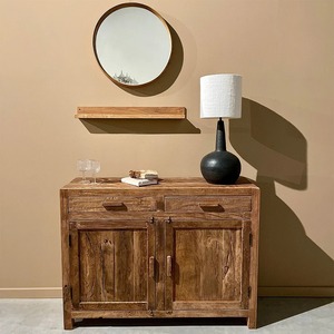Aparador Modular Moderno, Ecológico, Duradero, de Madera de Teca Sólida, Hecho a Mano, Multifuncional, con Puerta Corredera, para Almacenamiento en Hoteles y Resorts - Product Image 1