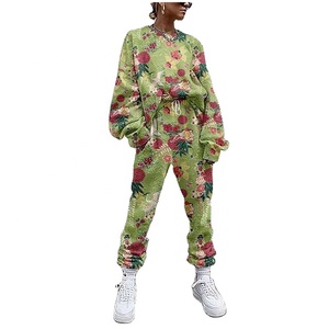 New Style Tie Dye Women's Tracksuit Drawstring Long Sleeve 2 Piece Set High Waist Running Suit 2021 Casual Sets Sweat Suit - Product Image 1