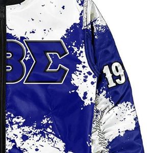 Beta Sigma <b>Jacket</b> Custom Blue Greek Fraternity Sigma Varsity College Apparel Premium Wear - Product Image 4