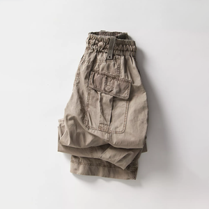 High Quality Women Mid Waist Loose Fit Cargo Pants Drawstring Closure <b>Balloon</b> Stripe Barrel Full Length Casual Summer Sweatpants - Product Image 4