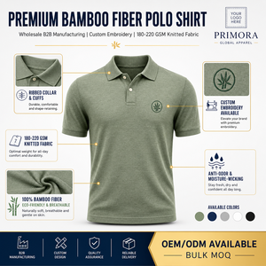 Exportador de Camisetas Polo Bordadas Personalizadas, Fabricante de Ropa Sostenible de Bambú, Exportador de Prendas de Bambú de Tiruppur, Venta al Por Mayor - Product Image 2