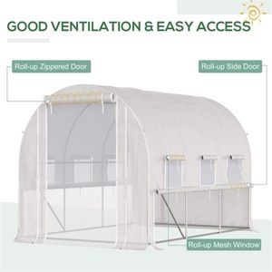 Mini Serra Moderna Facile da Montare con Struttura in Acciaio Zincato e PVC/PE per Uso Domestico e Giardino - Product Image 4