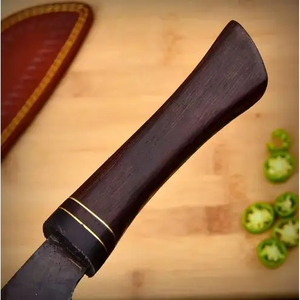 Couteau de Chef Burraq Personnalisé Fait Main en Acier Carbone, Lame de 8 Pouces, Épaisseur 3,0 mm, Manche en Bois, Étui de Protection Anti-Humidité, NOUVEAU - Product Image 2