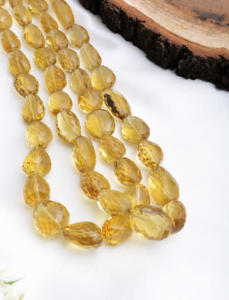 สร้อยคอหินธรรมชาติ Naturel Honey / Beer Quartz ขนาด 16 นิ้ว ลูกปัดหินสำหรับทำเครื่องประดับชั้นดี หินธรรมชาติจำนวนมาก - Product Image 2