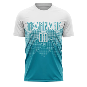 เสื้อฟุตบอลแบบซับลิเมชั่น เสื้อฟุตบอลสั่งทำพิเศษ ป้องกันรังสียูวี ผ้าโพลีเอสเตอร์ ระบายอากาศได้ดี รับผลิตตามแบบ (OEM) ขายดี ชุดกีฬาแบบกำหนดเองได้ - Product Image 1