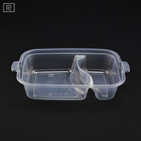 Boîte repas jetable en plastique PP transparent durable pour pique-nique, plats à emporter, sandwichs, salades et nouilles