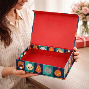 Caja de Regalo Rígida Ecológica Hecha a Mano de Alta Calidad |   Empaque Portátil de Cartón Reciclado con Laminado Mate y Grabado en Relieve - Product Image 4