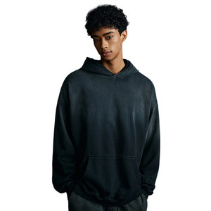 In Stock Ready to Ship Streetwear Wholesale ODM Blank 480gsm Vintage Washed Asute Dye <b>Sprayed</b> Gradient Fleece Hoodie - Product Image 5