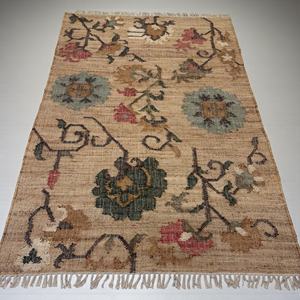 <b>Natural</b> Jute Blend Eco Friendly <b>Hand</b> Tufted Abstract Design Modern Style Jute Area Rug with Fringed Borders - Product Image 5