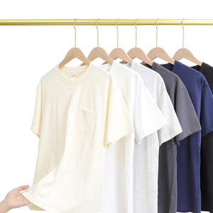 Camisetas de Verano para Hombre, Diseño OEM, Algodón Peinado, Color Sólido, Manga Corta, Estilo Casual, Corte Holgado, Unisex - Product Image 2