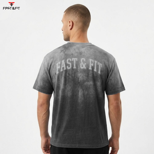 T-shirts pour hommes de haute qualité, style streetwear, col rond, effet délavé, vente en gros, prix bas, t-shirt délavé pour hommes - Product Image 5