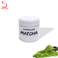 Boîte en métal personnalisée pour matcha avec impression et couvercle spirale gaufré pour café, thé vert, épices, emballage en vrac, boîte à matcha