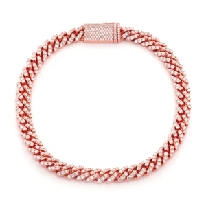 Pulsera de eslabones cubanos de moissanita de 6 mm para hombre y mujer, joyería de lujo estilo hip hop con incrustaciones, brazalete de lujo hecho de oro macizo de 14k - Product Image 4