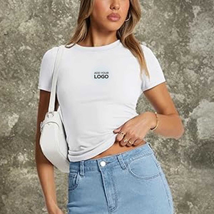Camisetas de Mujer Heather Y2K con Cuello Redondo, Manga Tres Cuartos, Corte Ajustado y Suave - Product Image 4