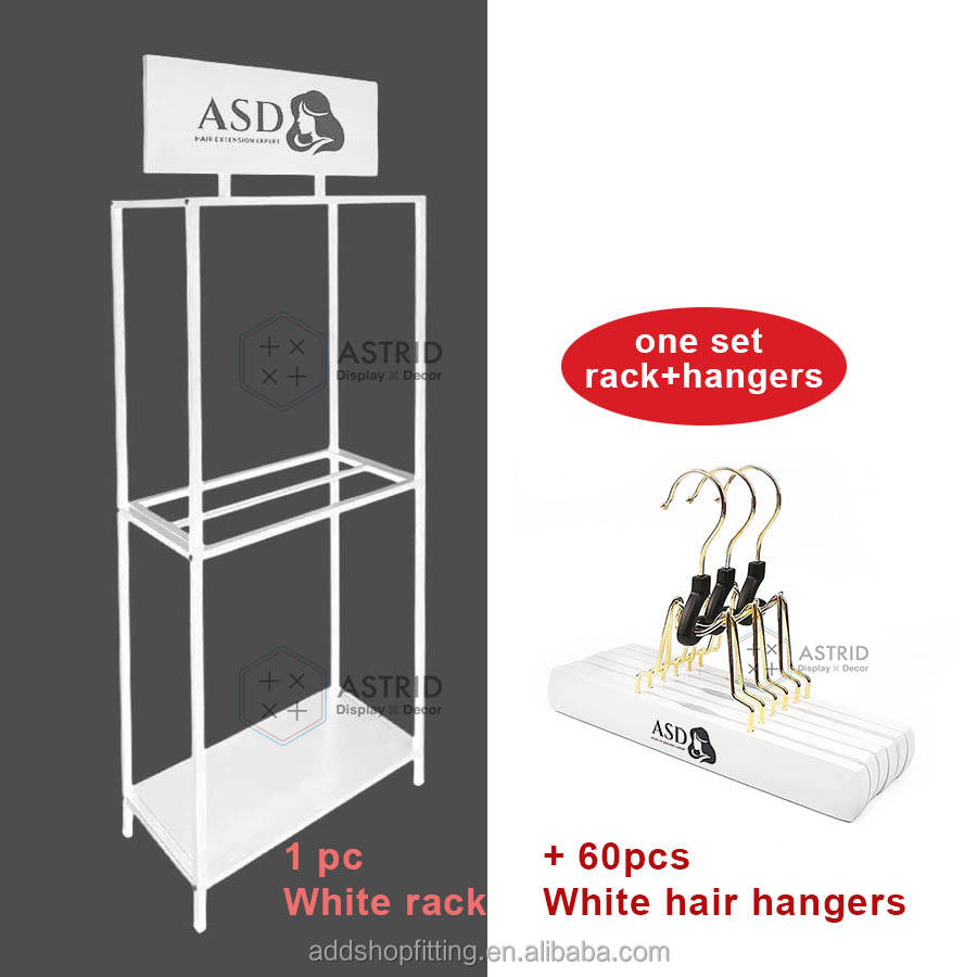 1 pc white rack + 60pcs white hair hangers
