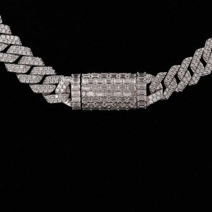 Cadena Cubana de Moissanita de Corte Brillante Premium, Collar Hip Hop de Plata Esterlina 925 con Incrustaciones de Diamantes para Eventos Especiales - Product Image 2
