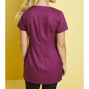 Tunique de salon de beauté pour femmes, chemise élégante pour coiffeuses, tunique esthétique avec logo, plusieurs couleurs - Product Image 2