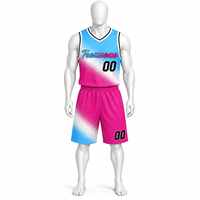 Derniers uniformes de basketball personnalisés 100 % polyester avec impression par transfert thermique, vente en gros OEM, grande taille, séchage rapide