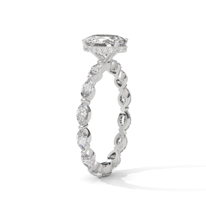 Anillo de Compromiso con Moissanita de Corte Ovalado, Oro Sólido de 18K, Engaste de Puntas, Joyería Clásica para Mujer - Product Image 4