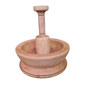 Ensemble de mortier et pilon en bois de qualité supérieure |   Moulin à épices en bois naturel |   Broyeur d'herbes |   Outil de broyage pour la cuisine - Product Image 2