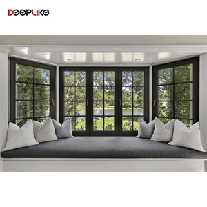 Fenêtres en <span class=keywords><strong>baie</strong></span> encadrées par acier en aluminium de style américain avec la double fenêtre adaptée aux besoins du client par verre trempé - Product Image 4