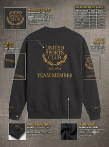 Veste à col rond en nylon/cachemire brodée personnalisée pour l'équipe du United Sports Club World Championship, coupe régulière à manches longues pour homme - Product Image 5