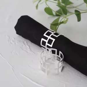 Porte-serviettes rond en acier inoxydable plaqué or, design ajouré découpé au laser, de bonne qualité, vente en gros, pas cher - Product Image 6