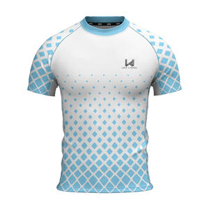 Maillot de sport personnalisé pour homme, imprimé sur mesure, sans coutures, léger, compressif, séchage rapide, coupe ajustée, haut de gamme pour la remise en forme - Product Image 2