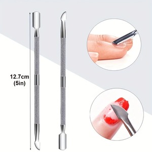 BAFA SURGICAL INSTRUMENTS – Kit de repousse-cuticules double embout en acier inoxydable, réutilisable, outil de manucure double tête argenté - Product Image 4