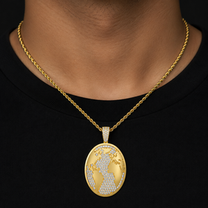 Custom Iced Large World Globe Geometric 925 Silver <b>Gold</b> Plated Lab Grown Diamond Fine <b>Pendants</b> Charms Hip hop Party Gifts Unisex - Product Image 4