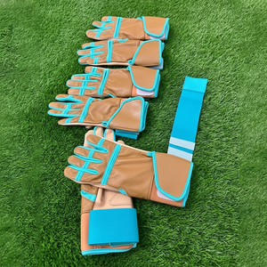 Gants de frappe de baseball professionnels en cuir Cabretta, ambidextres, fermeture auto-agrippante, écologiques, logo personnalisé, antidérapants - Product Image 6